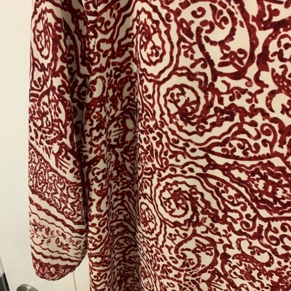 Skies Are‎ Blue Scroll Printed Dress Red Burgundy - Picture 3 of 4